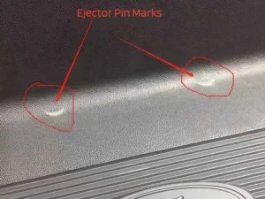 ejector pin marks in injection molded parts